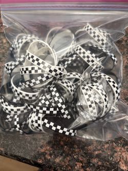 Black and White Checkered Silicone Wristbands Bulk Lot
