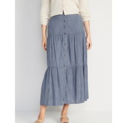 Old Navy Tiered Button-Front Maxi Skirt