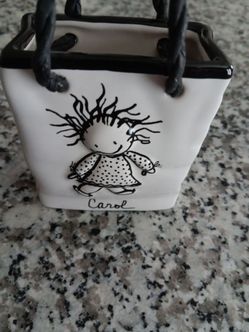 Ceramic Handbag-Shaped Figurine or Vase