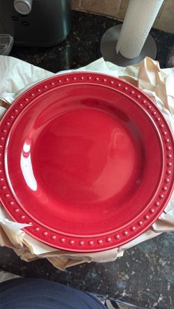 Red World Market Dinner Plates