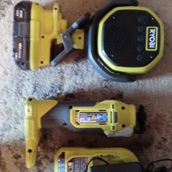 Ryobi One 1.5 Amp Battery And Charger Plus Radio And Dremel 