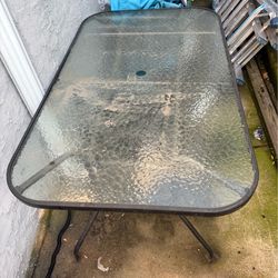 Outdoor glass table