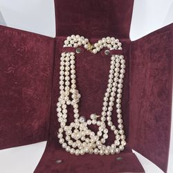 Genuine Pearl Necklaces With Matching Stud Earings 8mm Pearls Longest Necklace Is 28 Inches