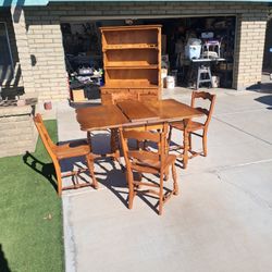 Kitchen, Dining Table Chairs And Hutch