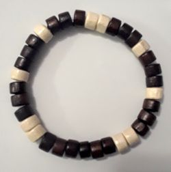 Chocolate coconut bead bracelet