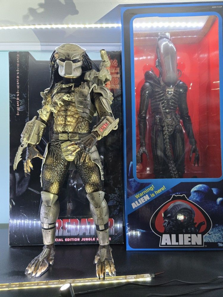 1/4 SCALE PREDATOR AND ALIEN FIGURE NIB FIGURE BIG CHAP