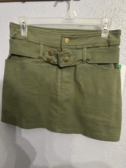 stitch&pine Belted plain mini A-line skirt