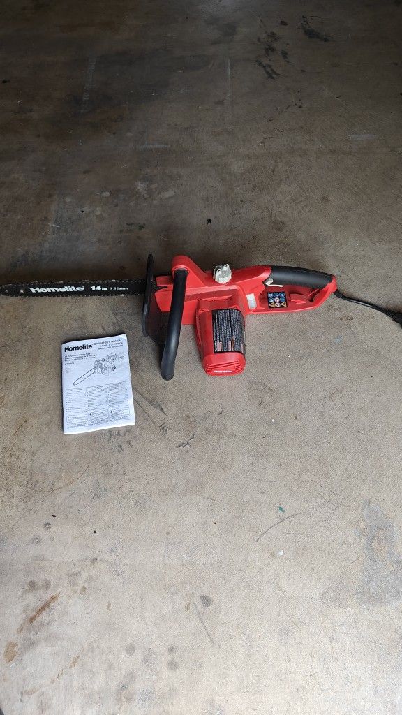 homelite 14 inch electric chainsaw , Used only once.