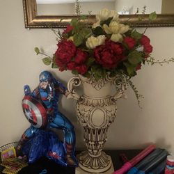 Antique Vase And Flowers