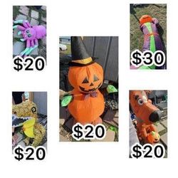 $70  FOR ALL Halloween Outdoor blow up decorations
