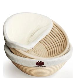 Superbaking 2 Pcs Banneton Bread Proofing Basket