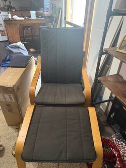 IKEA poang chair and ottoman