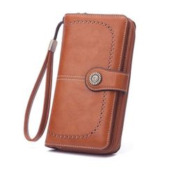 Women wallet/clutches Leather Brown color