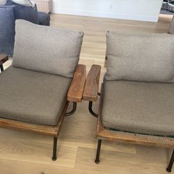 Allmodern Wood And Fabric Armchairs 