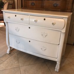 White antique Claw foot dresser