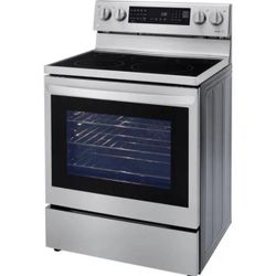 LG 6.3-Cu Ft Electric Smart Range With Instantiate And Air Fry, Stainless Steel