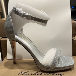 New In Box!!  (Size 7.5) Silver Glittery 4.3” High Heels $20 (#361)