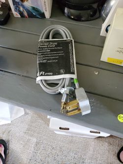 Electric dryer power cord 6' 3 prong