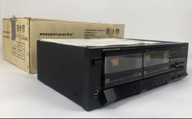 Marantz SD 162 Stereo Dual Cassette Tape With Original Box With Cables Tested