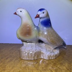 Vtg. 1950's Pigeon Dove Bird ceramic figure IRIDESCENT LUSTERWARE glazed BRAZIL