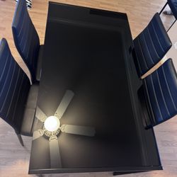 Glass Dining Table With 6 Chair 