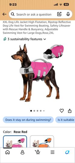 XXL Dog Life Vest-Pink-NEW