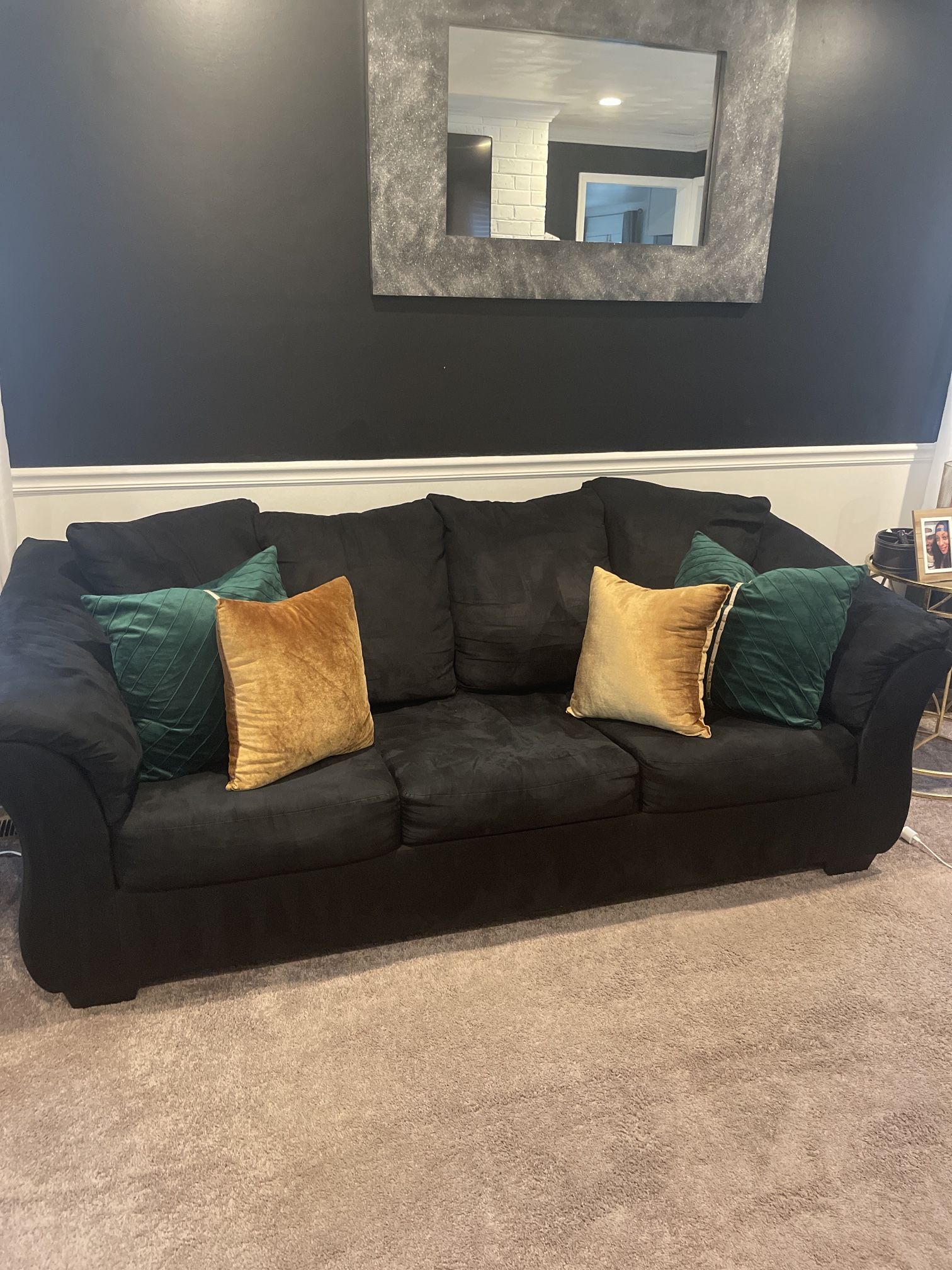 Black Sofa and Love Seat