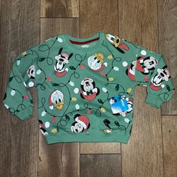 New Disney Mickey And Friends Children’s Christmas Boys Pullover Sweatshirt 4T
