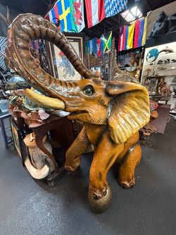58” Mid Century Mexican Paper Mache Sergio Bustamante Style Elephant Tonalá
