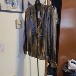 Brand New W Tags, Express Men's Long Sleeve Shirt - Gold, NWT