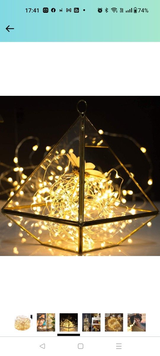 Fairy Lights Plug in, 33Ft 100 LEDs Waterproof Silver Wire Firefly Lights, UL Adaptor Included, Starry String Lights for Wedding Indoor Outdoor Christ