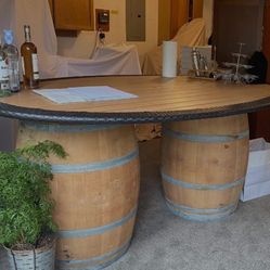 (2) Prestige Whiskey Barrels With Accessories