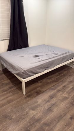 Full size bed frame and mattress