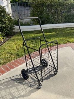 Cheap! Black Metal Foldable Shopping Cart (Groceries Flea Market Packages)