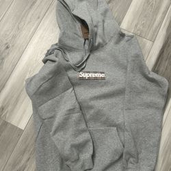 Burberry x Supreme Hoodie Grey Size Small