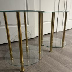 Glass Side Table Set 