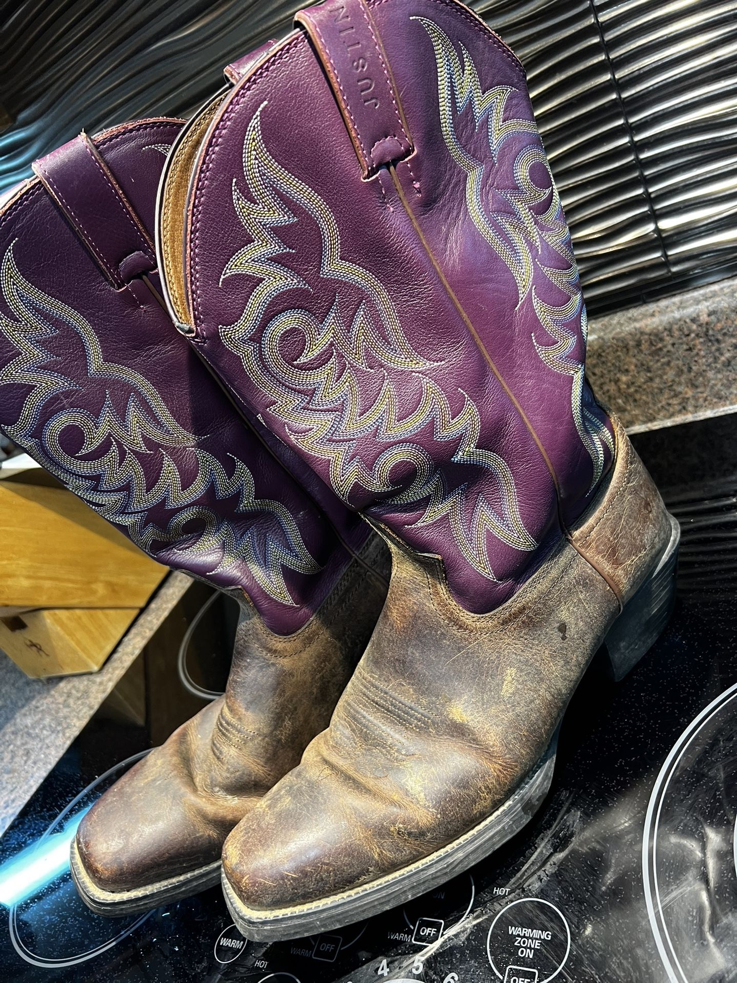 Justin Western Boots, Size 13 D, Yes, Purple! Sweet $98