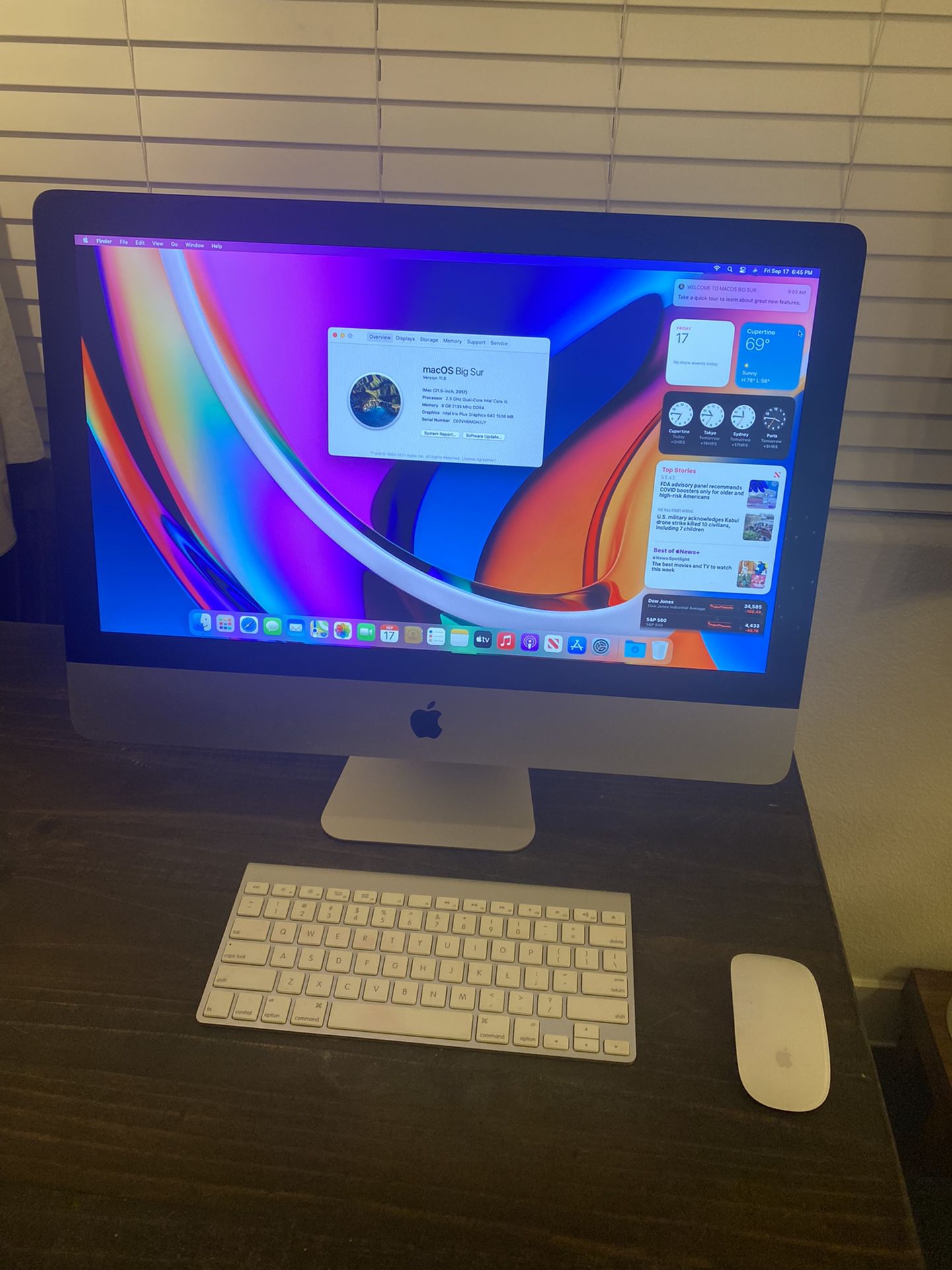 Apple 2017 iMac 21.5” All In One 8gb Ram 1tb Hdd Wireless Apple Keyboard And Magic Mouse 2 