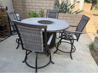 Outdoor Patio Table with Fire Pit