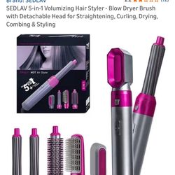 2-5 SEDLAV 5-in-1 Volumizing Hair Styler - Blow Dryer Brush with Detachable Head for Straightening, Curling, Drying, Combing & Styling