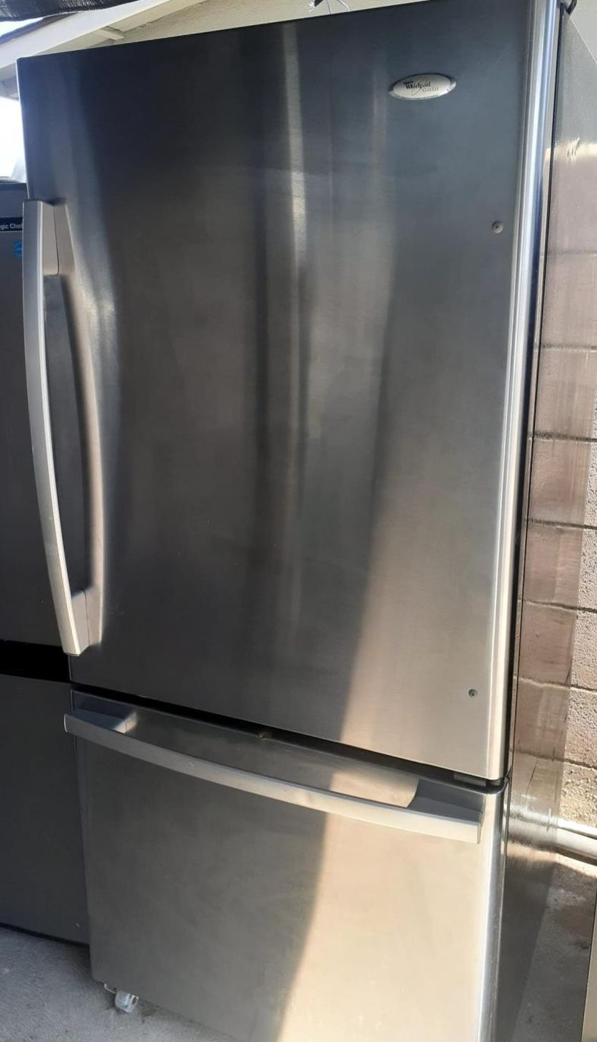 Whirlpool Bottom Freezer Stainless Steel Refrigerator Fridge