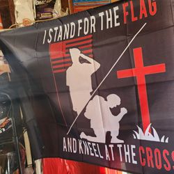 Stand For The Flag  Kneel  For The Cross Flag