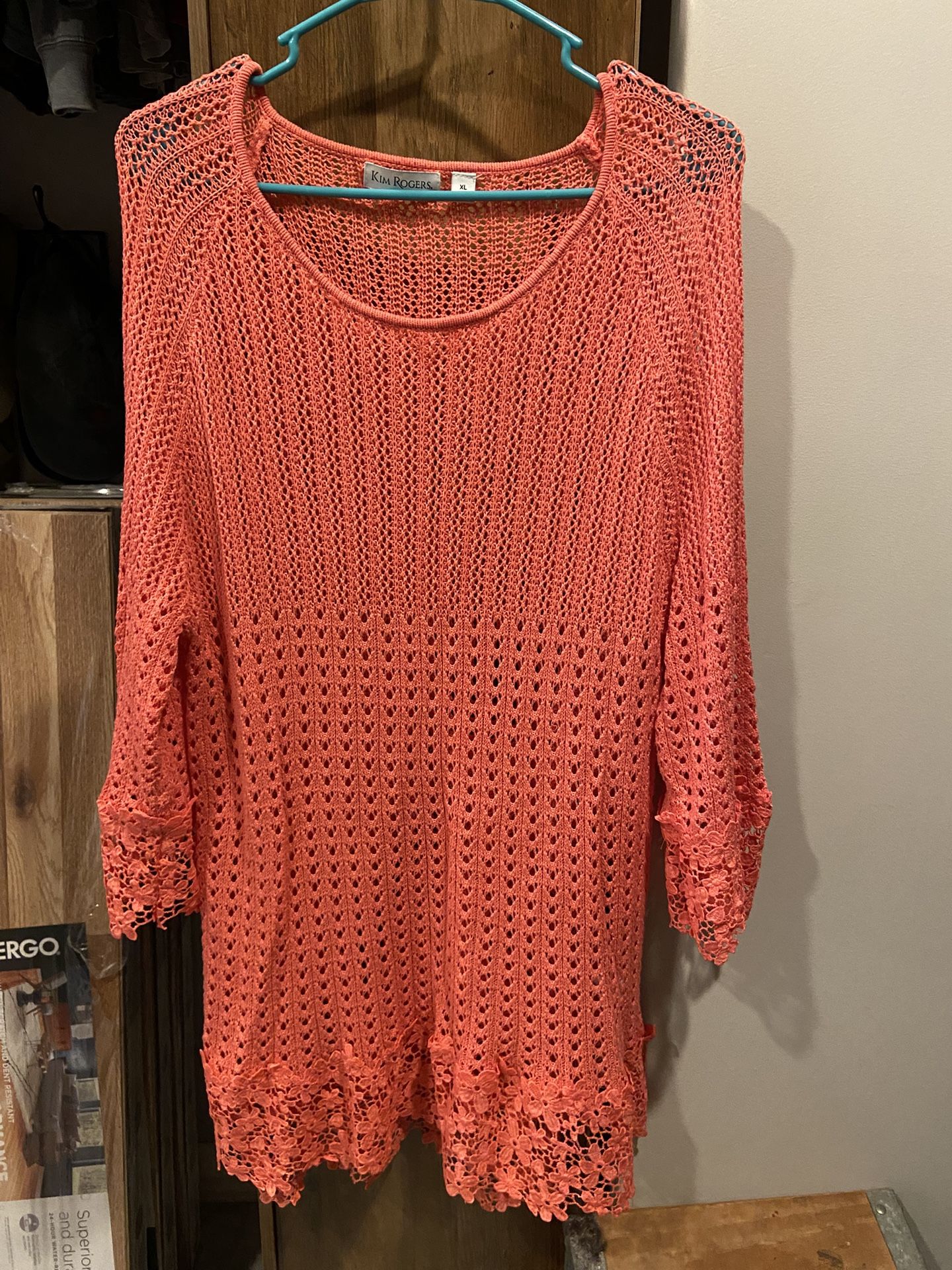 Kim Roger’s Peach Swimsuit Coverup