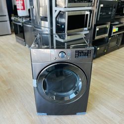 TurboSteam Smart Wi-Fi Enabled 7.4-cu ft Stackable Steam Cycle Dryer (Black Steel) ENERGY STAR  9