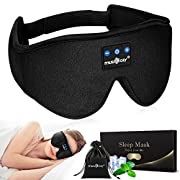 Sleep Headphones Bluetooth Headband Sleeping Headphones Sleep Mask, Wireless Sleep Mask Earbuds for Side Sleepers Men Women Office Nap Air Travel Cool