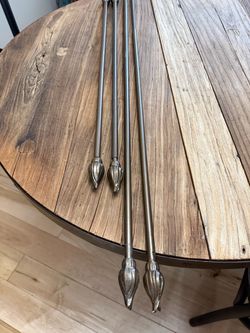 4 Bud extendable Iron curtain Rods antique brass/gold finish