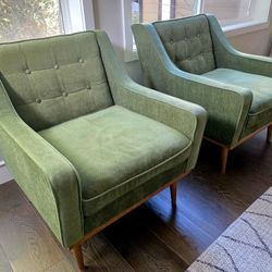 Poly and Bark Gus Lounge Accent Chairs [ Pair - New!!]