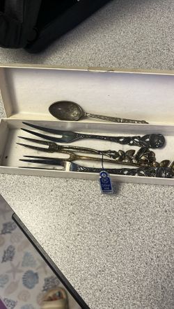 Real Silver Hors D’oeuvre Forks, And Spoon Never Been Used  835% Silver On The Tag