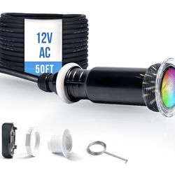 1.5” LED RGBW Pool Light for Inground Pool/Spa w/50’ Cord - For Pentair GloBrite