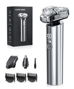 Electric Razor for Men，10,000RPM High-Speed Motor, IPX8 Waterproof, USB Fast Charging, Quick Charge & Travel Lock,Upgraded Soul Gray
